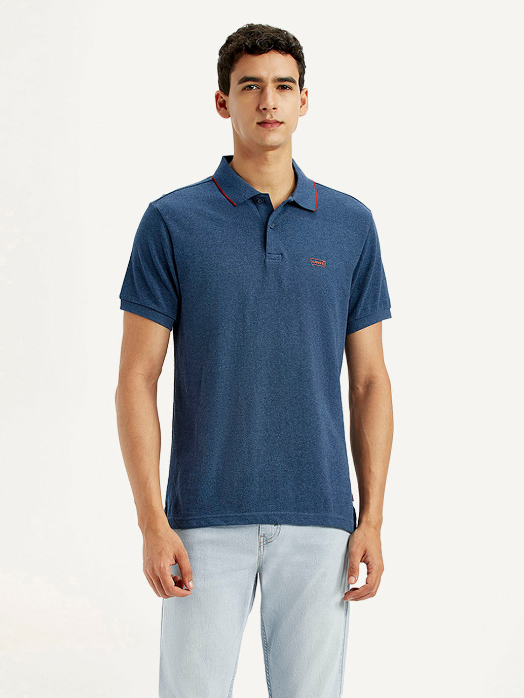 Men's Dark Blue Slim Fit Polo T-shirt