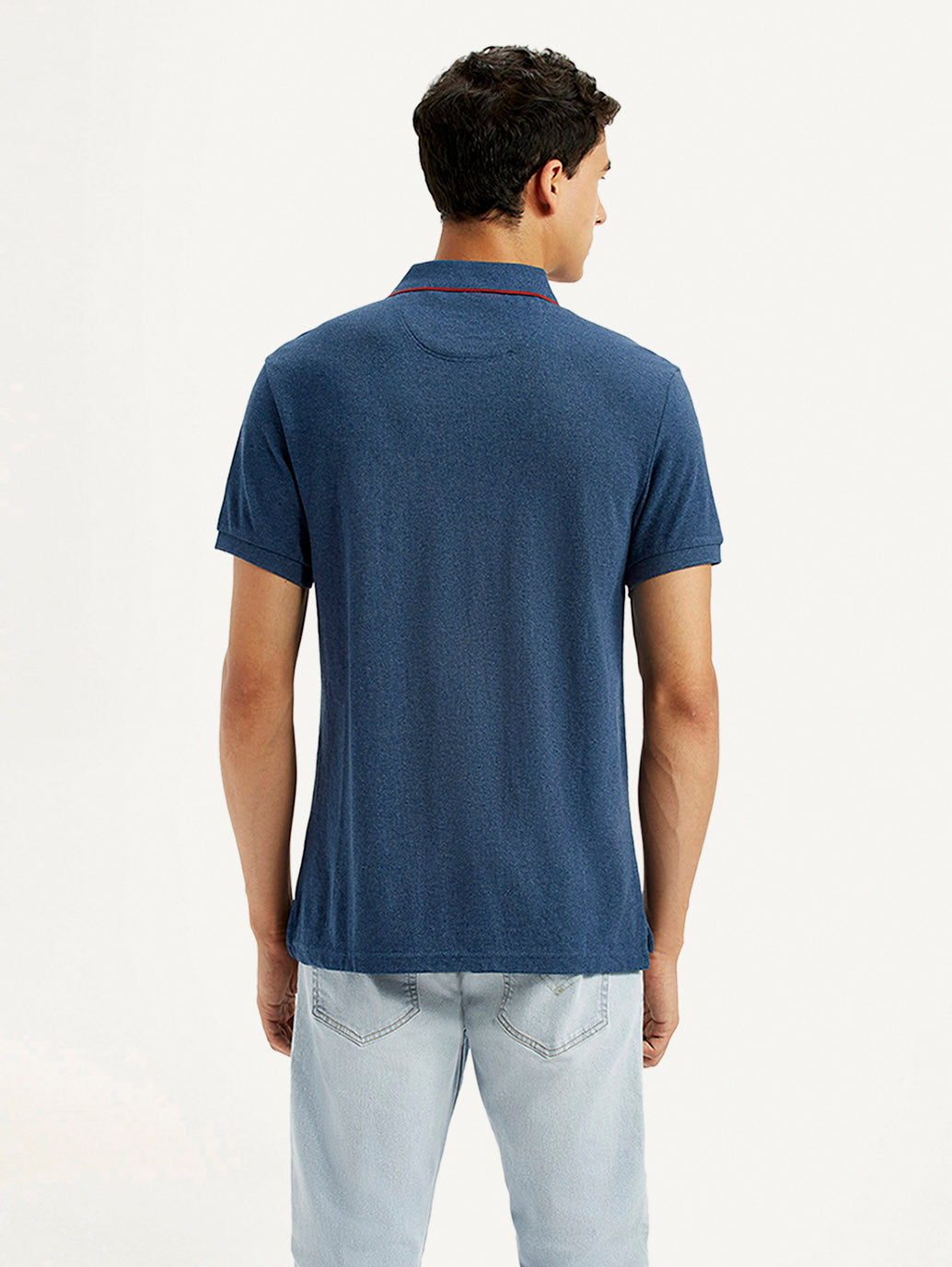 Men's Dark Blue Slim Fit Polo T-shirt