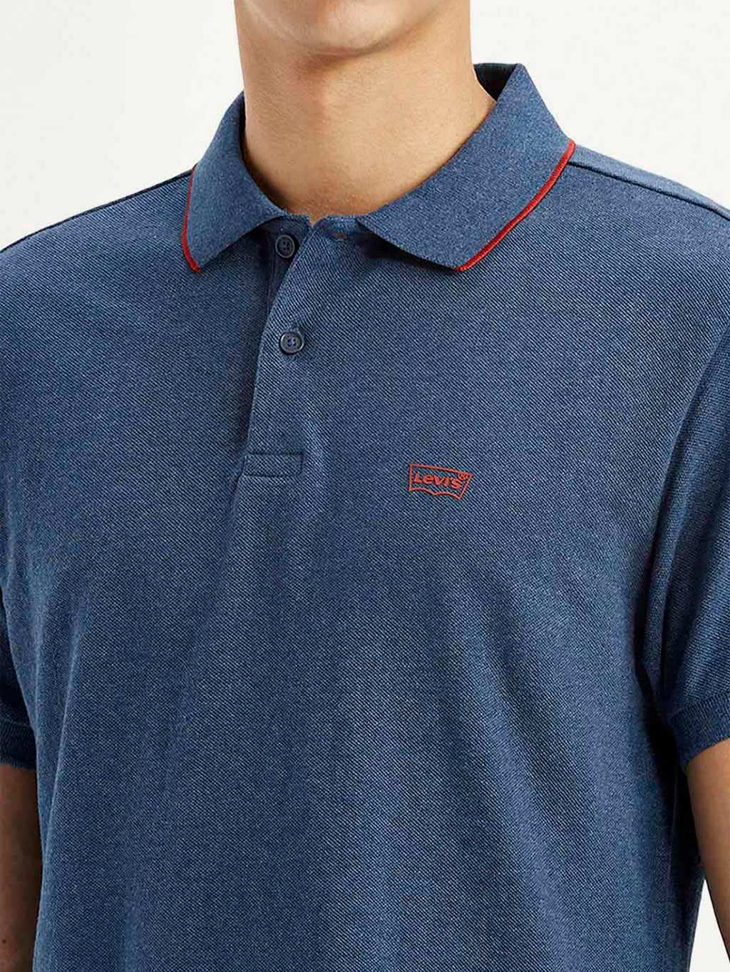 Men's Dark Blue Slim Fit Polo T-shirt