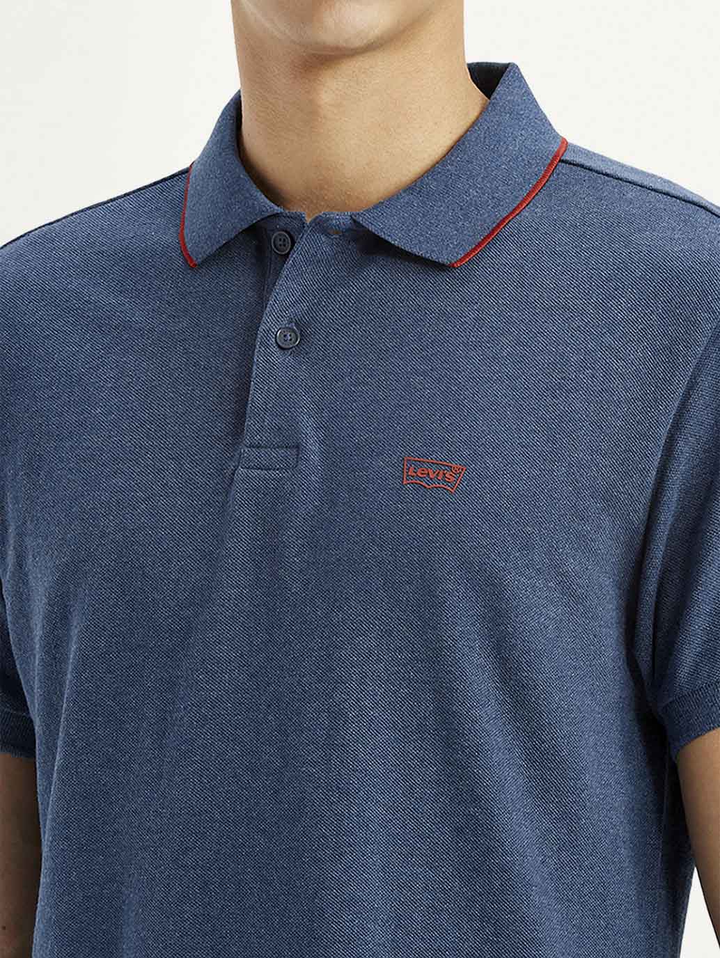 Men's Dark Blue Slim Fit Polo T-shirt