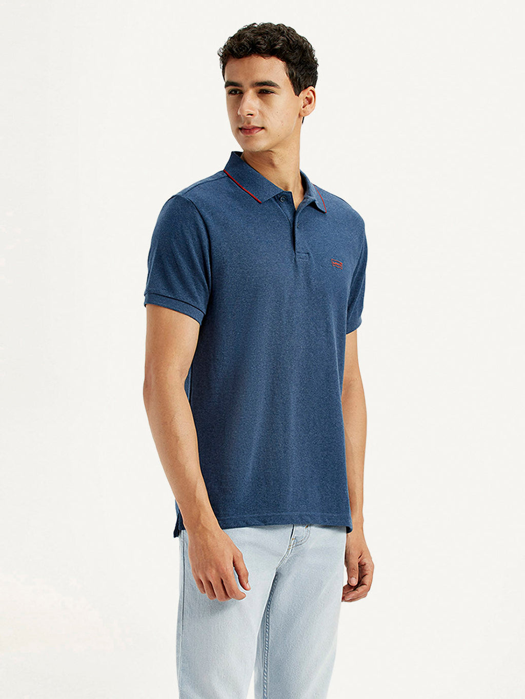 Men's Dark Blue Slim Fit Polo T-shirt