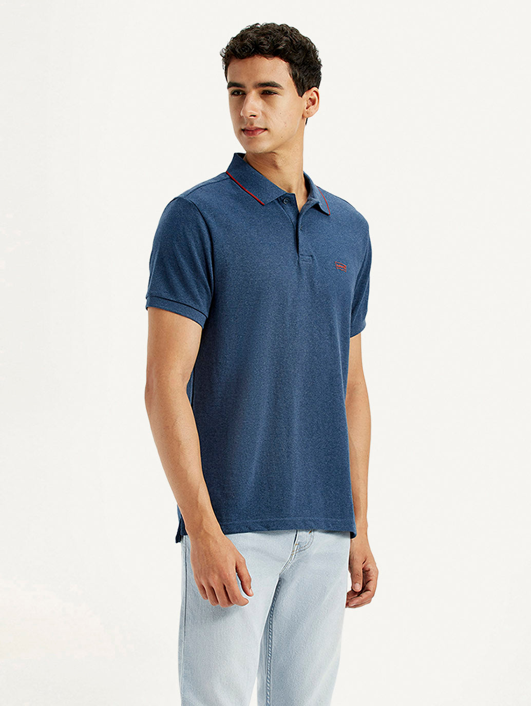 Men's Dark Blue Slim Fit Polo T-shirt