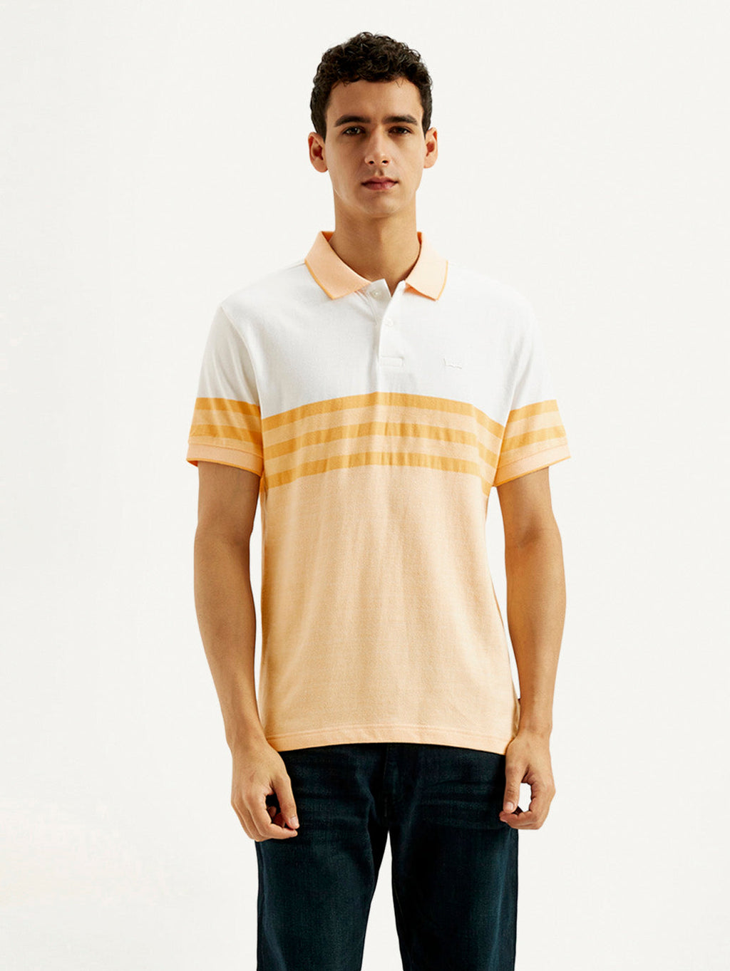 Men's Striped Slim Fit Polo T-shirt