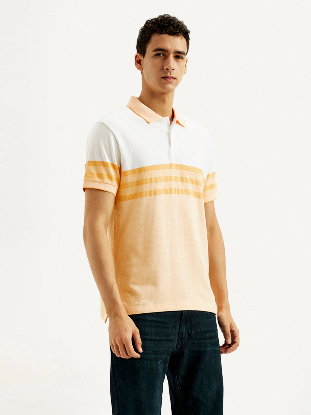 Men's Striped Slim Fit Polo T-shirt