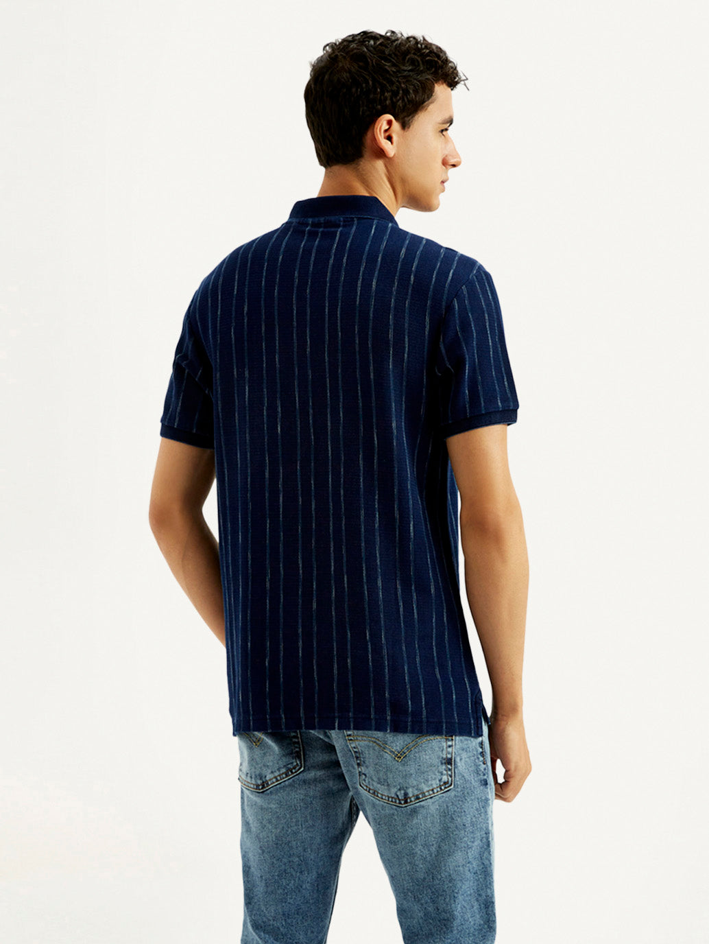 Men's Striped Slim Fit Polo T-shirt