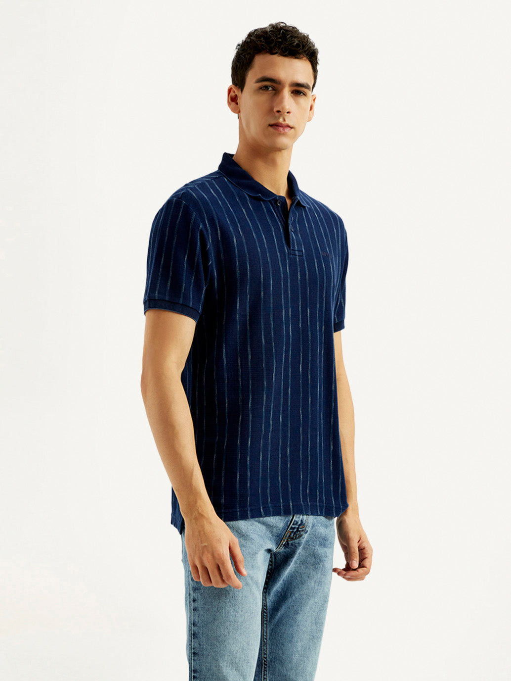 Men's Striped Slim Fit Polo T-shirt