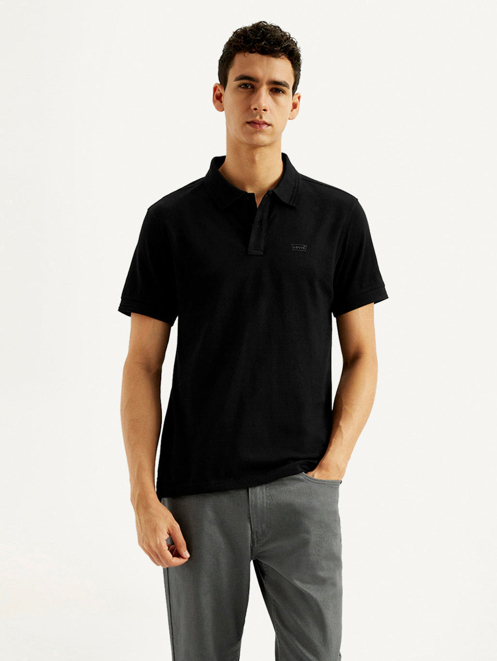 Men's Solid Slim Fit Polo T-shirt