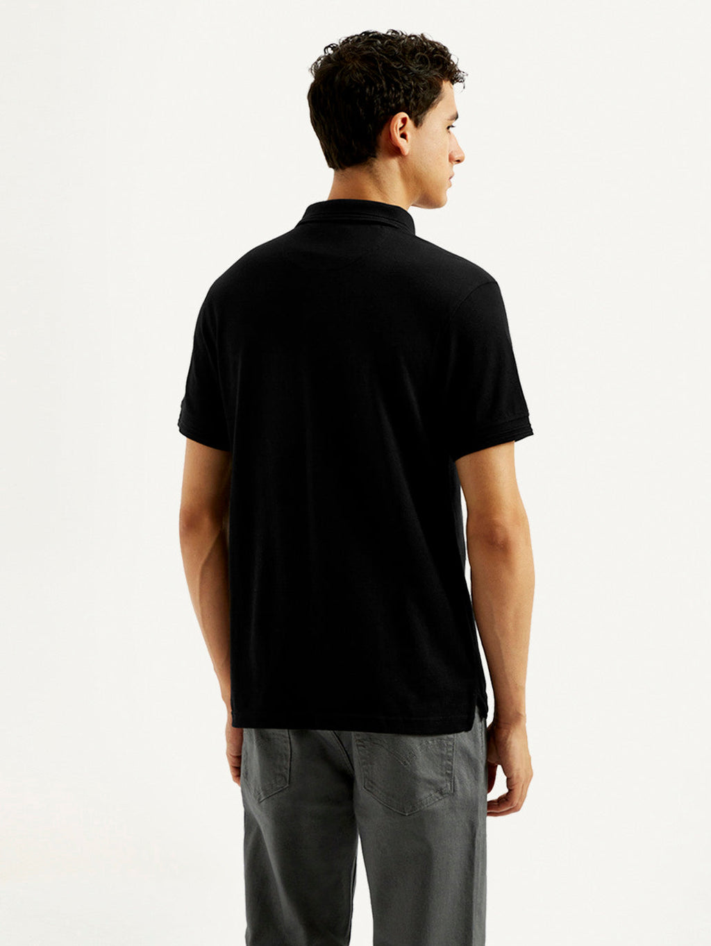 Men's Solid Slim Fit Polo T-shirt