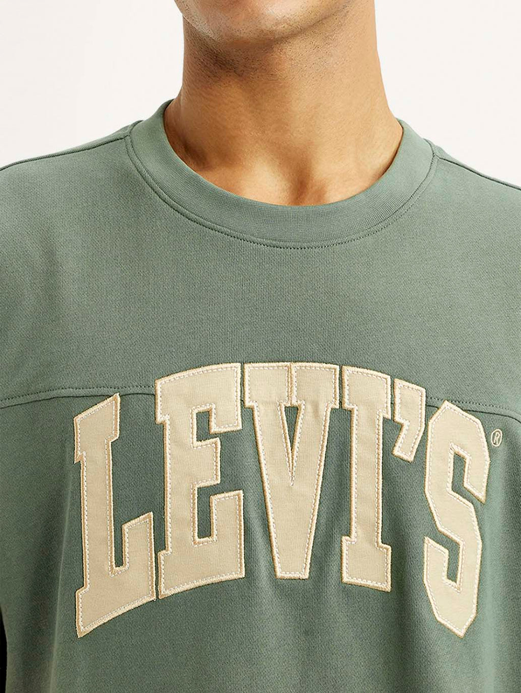 Men's Brand Logo Green Loose Fit T-shirt