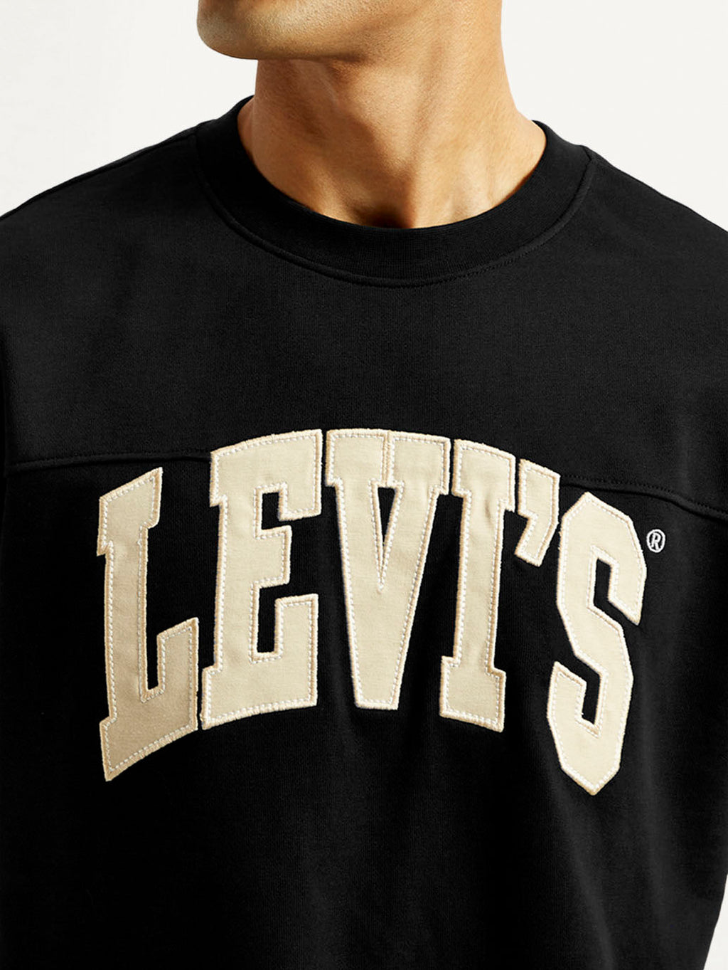 Men's Brand Logo Black Loose Fit T-Shirt