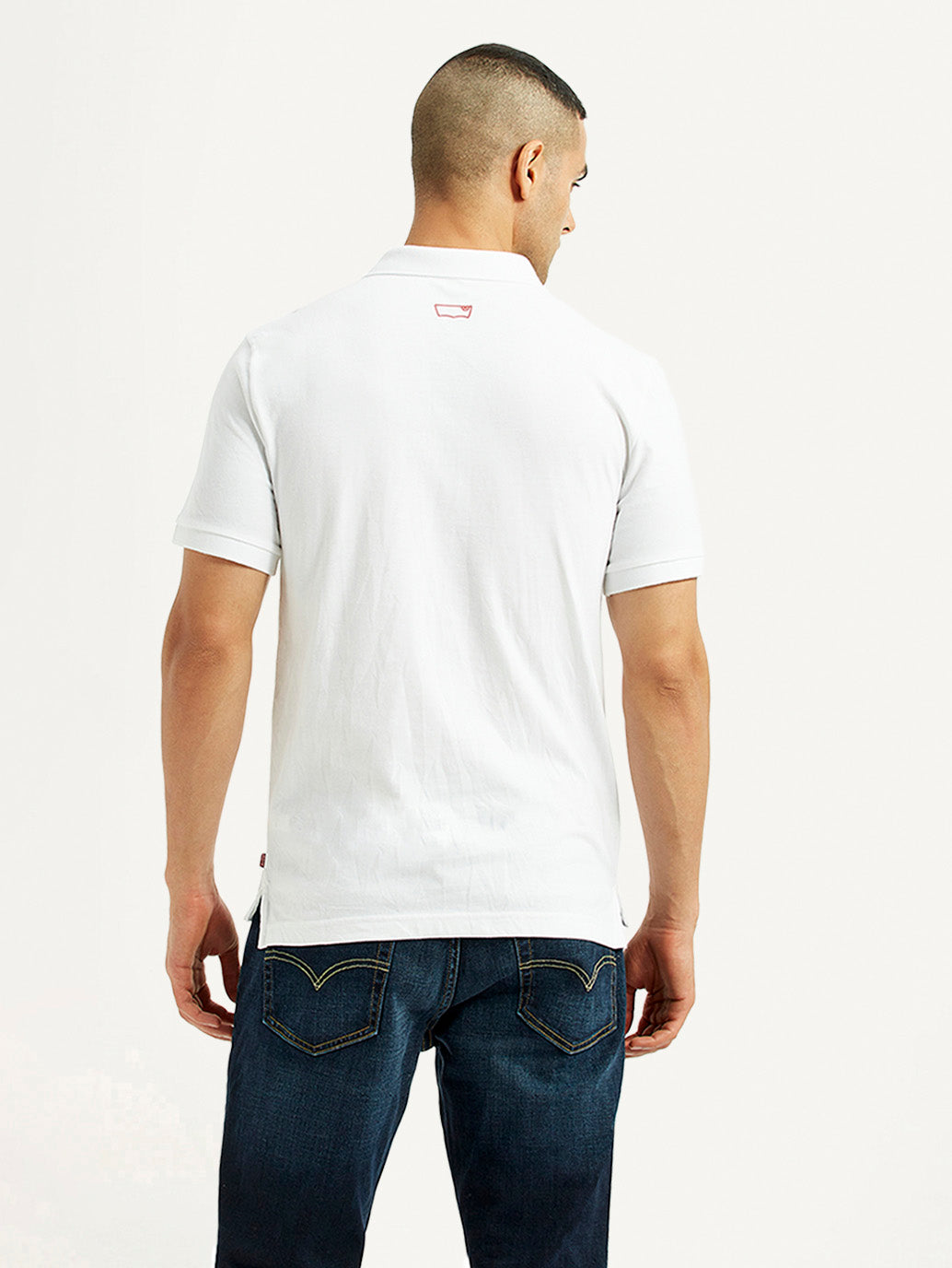 Men's Solid White Polo T-Shirt