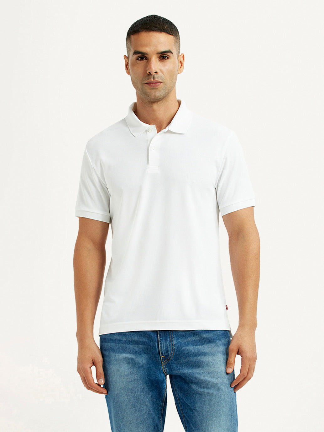 Men's Solid White Polo T-Shirt