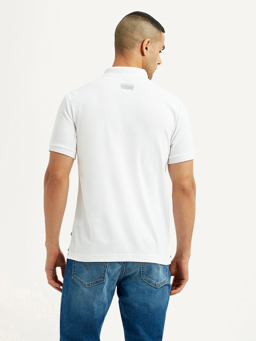 Men's Solid White Polo T-Shirt