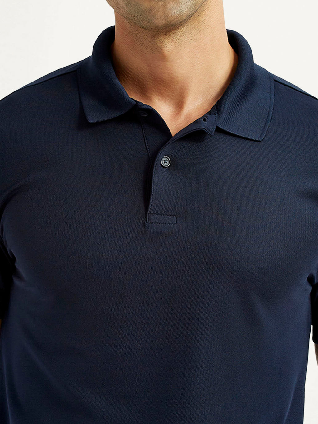 Men's Solid Navy Blue Polo T-Shirt