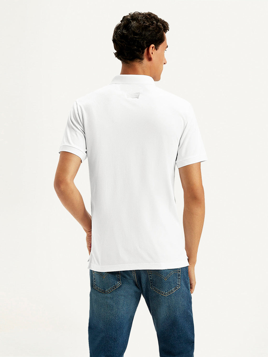 Men's Solid White Polo T-Shirt