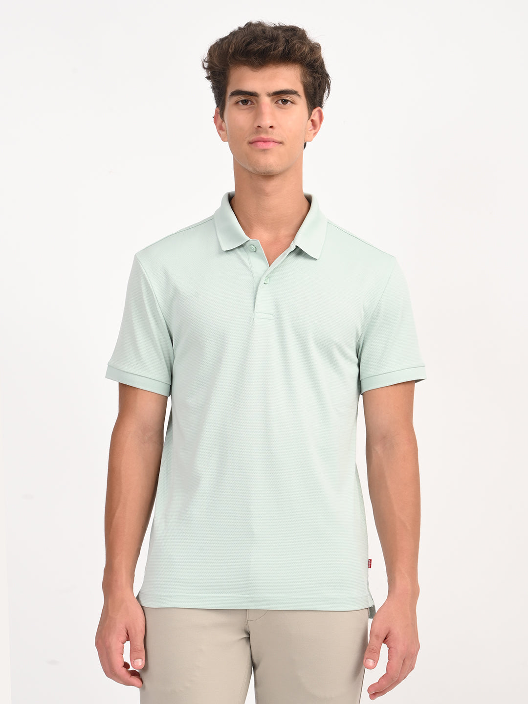 Men's Solid Light Green Polo T-Shirt