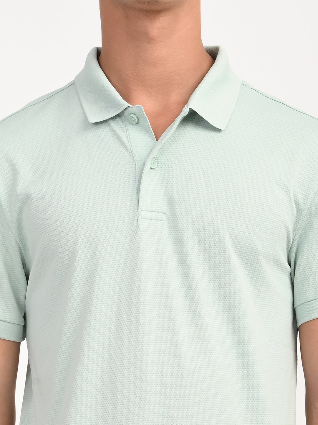 Men's Solid Light Green Polo T-Shirt
