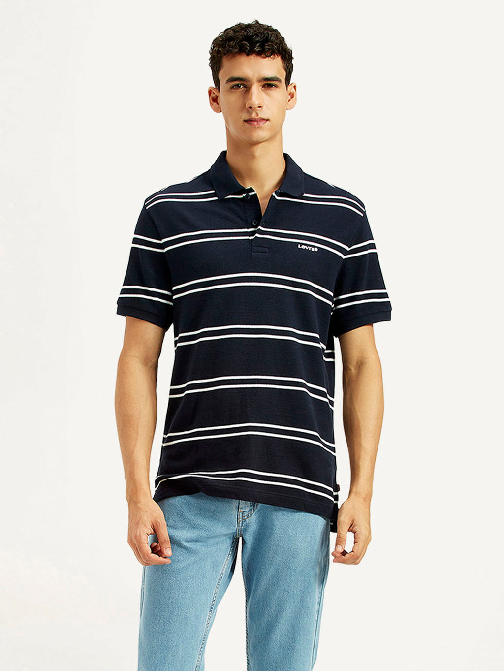 Men's Striped Slim Fit Polo T-shirt