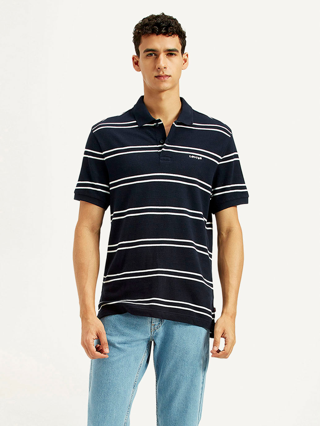 Men's Striped Slim Fit Polo T-shirt