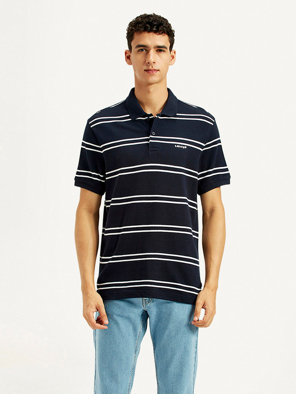 Men's Striped Slim Fit Polo T-shirt