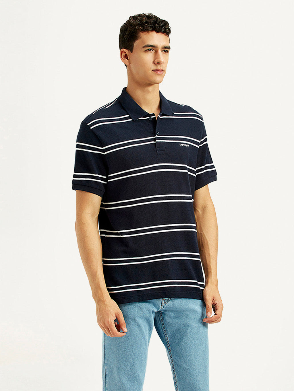 Men's Striped Slim Fit Polo T-shirt