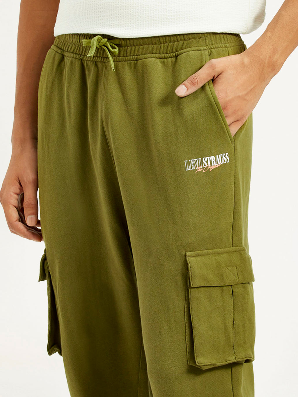 Men's Olive Green Relaxed Fit Cargo Trousers