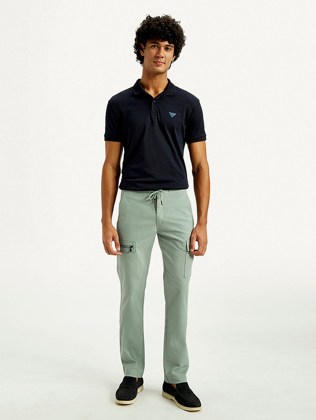 Men's 511 Green Slim Fit Mid Rise Cargo Trousers