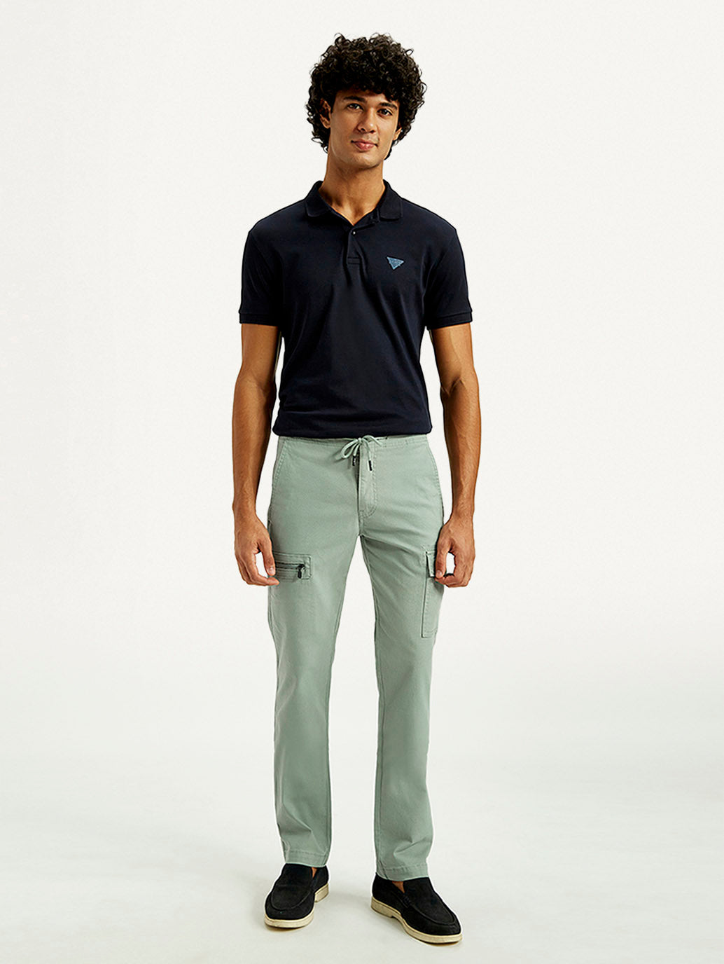 Men's 511 Green Slim Fit Mid Rise Cargo Trousers