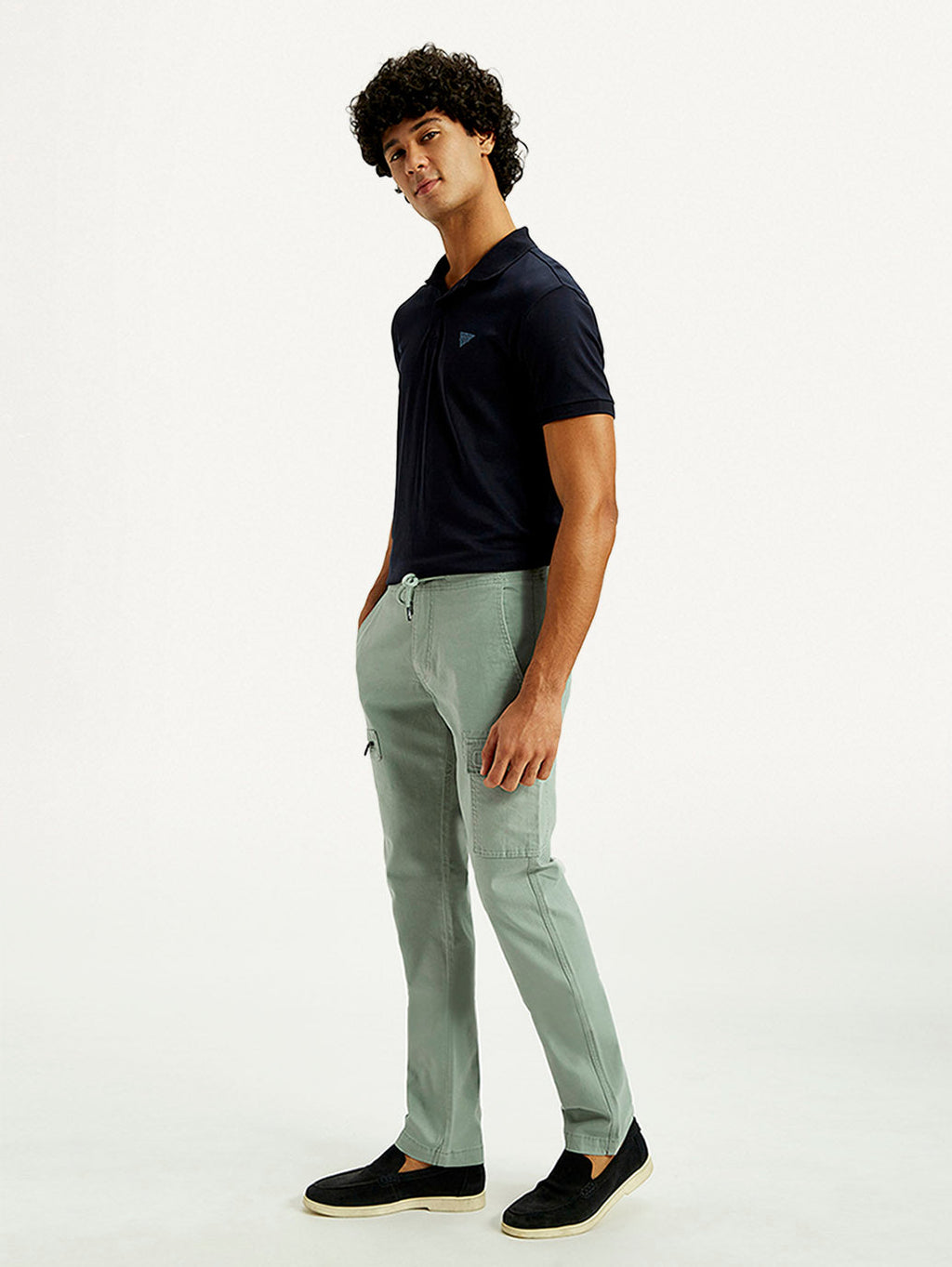 Men's 511 Green Slim Fit Mid Rise Cargo Trousers