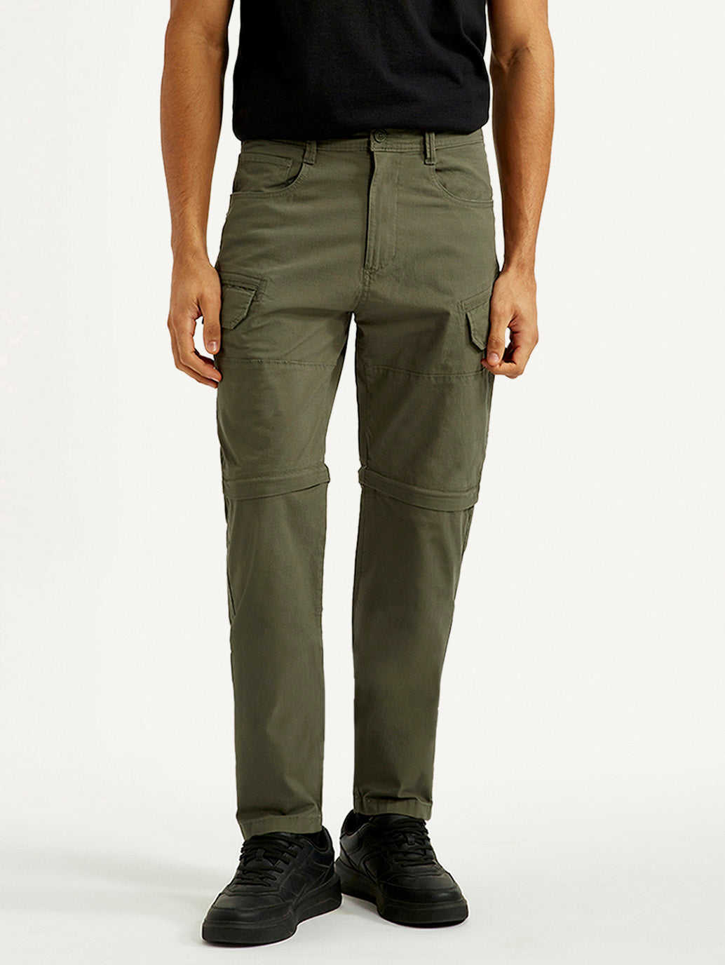 Men's Olive Slim Fit Cargos