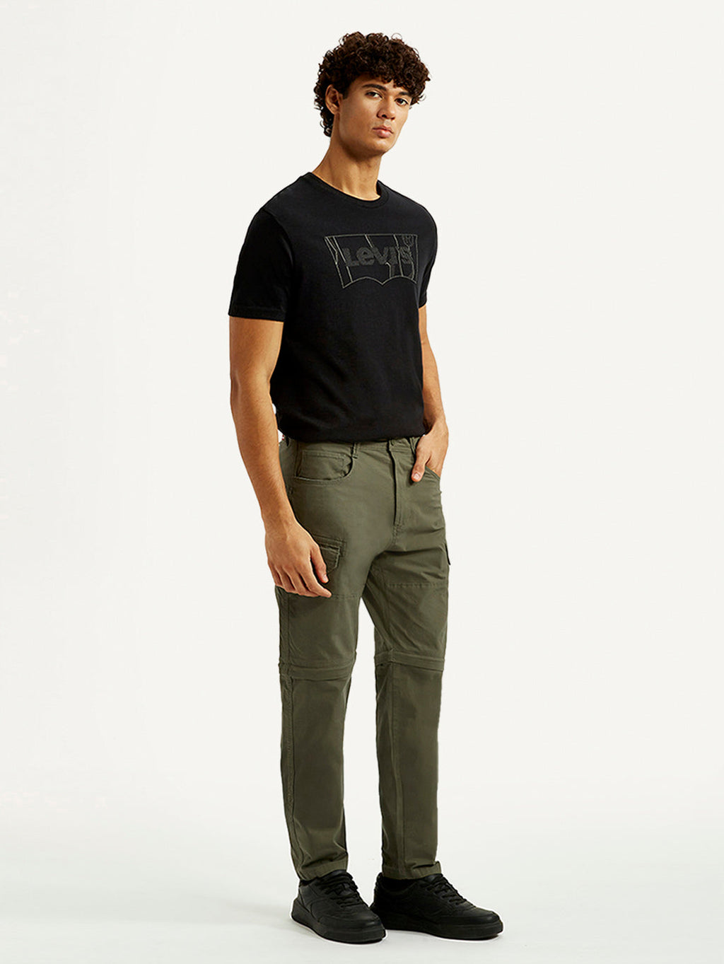 Men's Olive Slim Fit Cargos