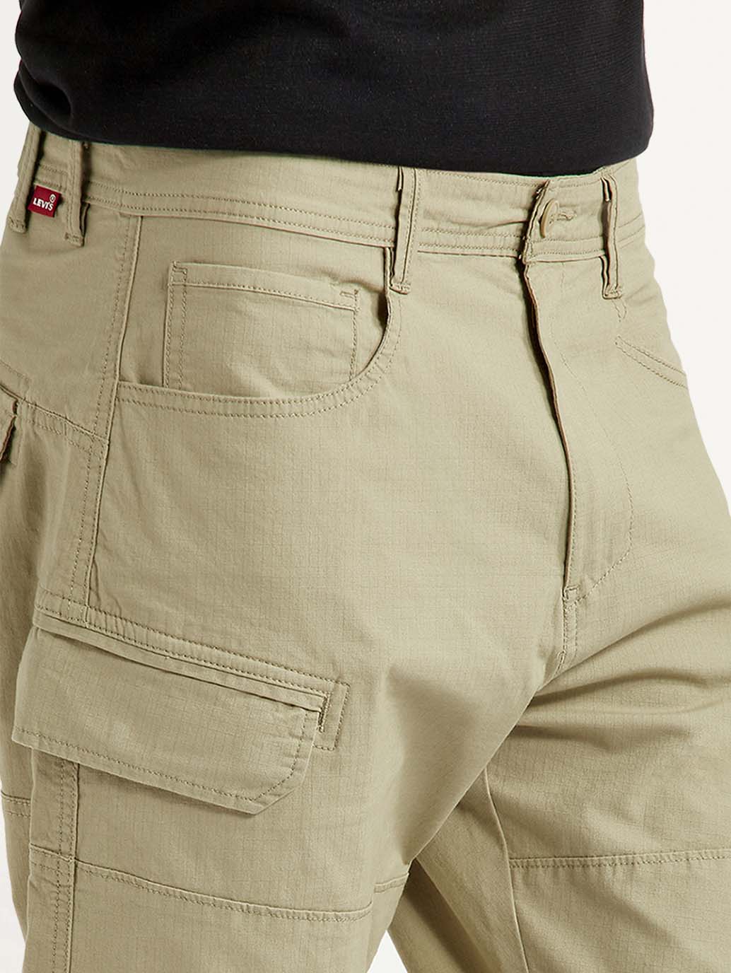 Men's Beige Slim Fit Cargos