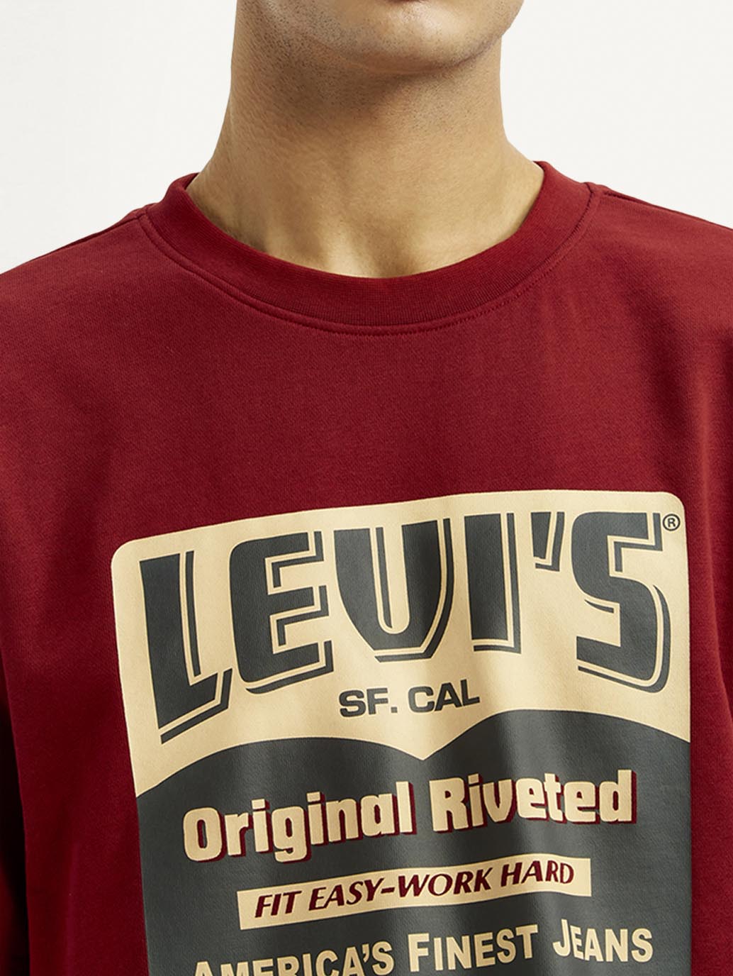 Men's Graphic Print Red Loose Fit T-shirt