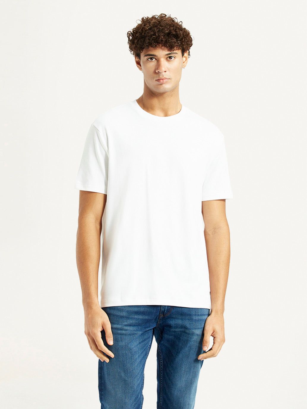 Men's Redloop Solid White Relaxed Fit T-shirt