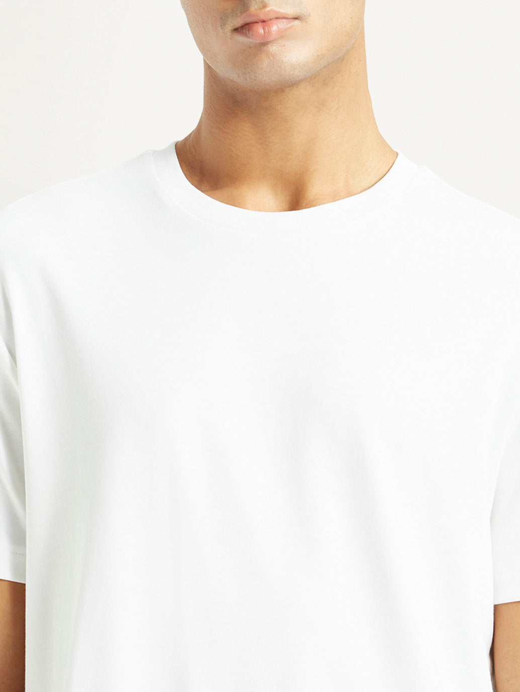 Men's Redloop Solid White Relaxed Fit T-shirt