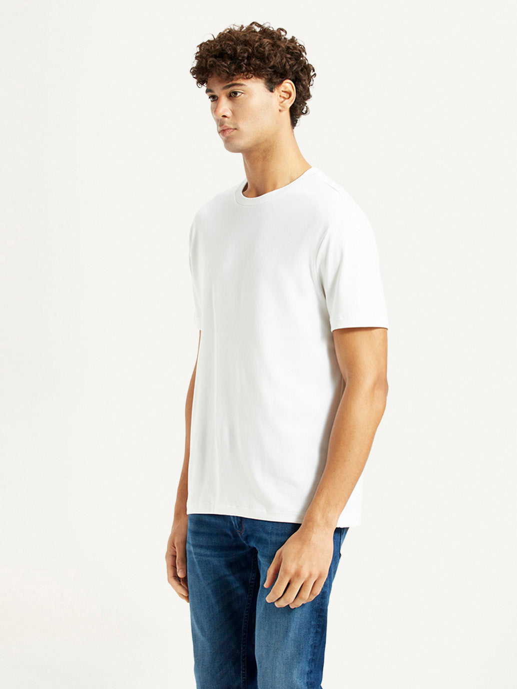Men's Redloop Solid White Relaxed Fit T-shirt