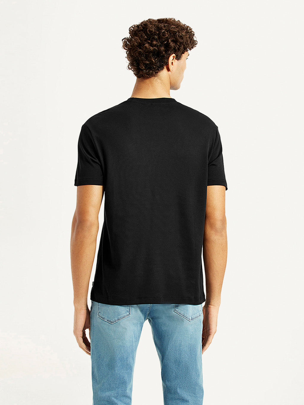 Men's Redloop Solid Black Relaxed Fit T-shirt