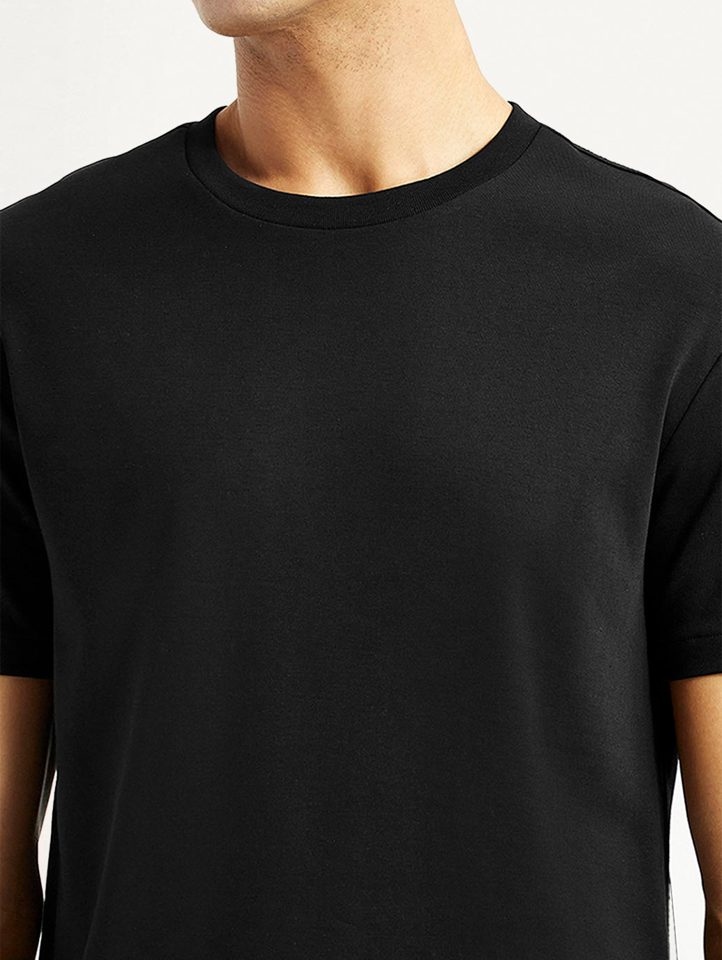 Men's Redloop Solid Black Relaxed Fit T-shirt