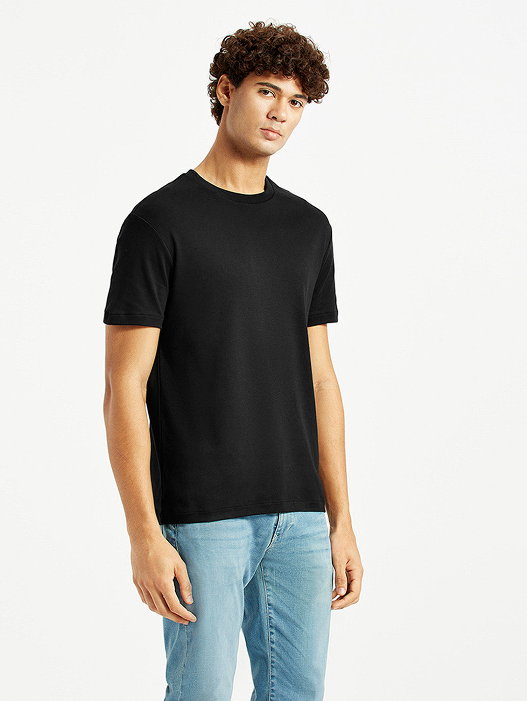 Men's Redloop Solid Black Relaxed Fit T-shirt