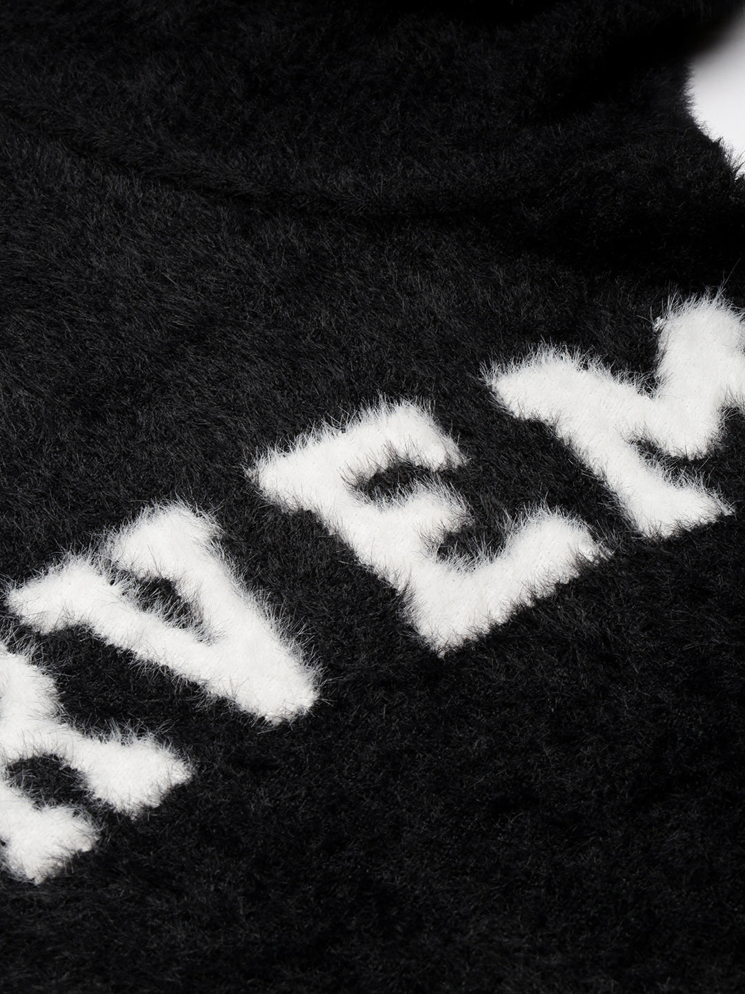 Men's Black Typography Turtle Neck Long Sleeves Pullover