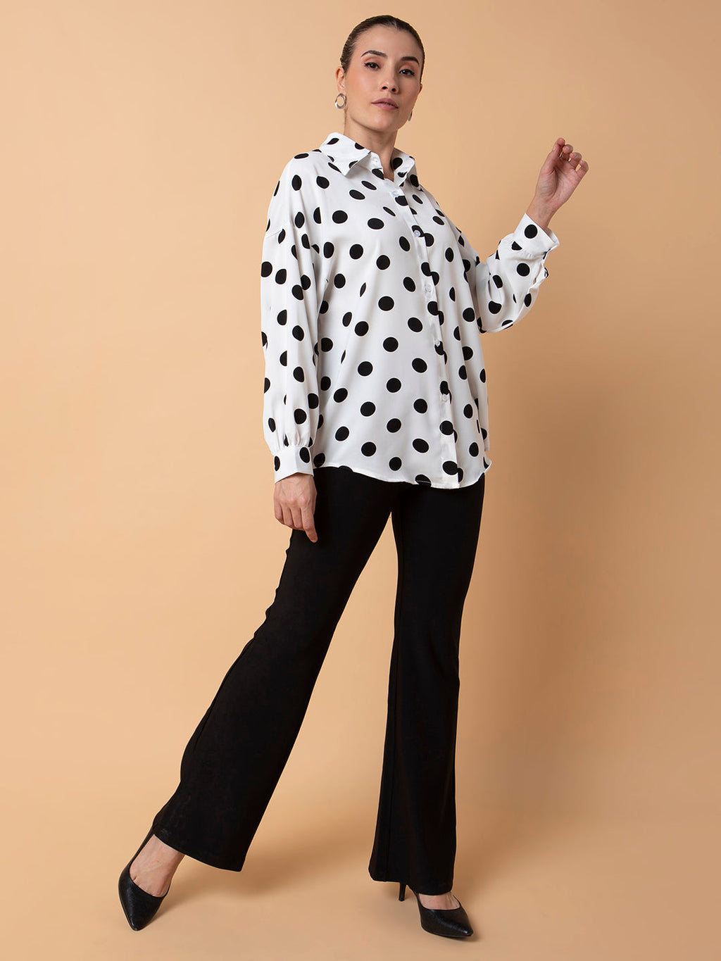 Women's Black Comfort Flared Bootcut Trousers