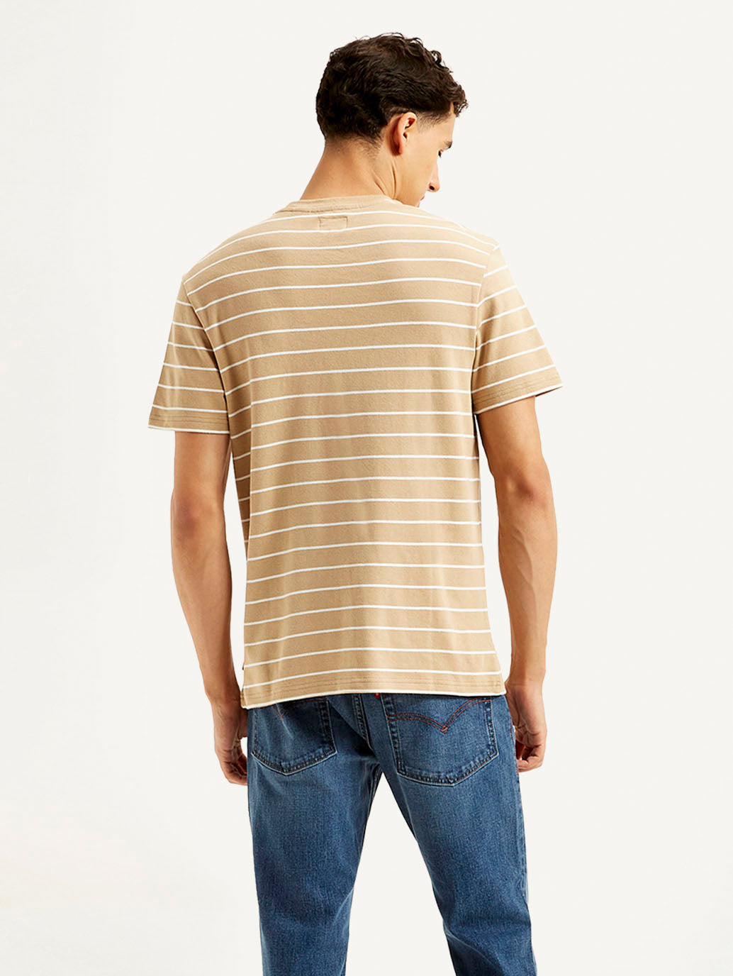 Men's Striped Slim Fit Linen T-shirt