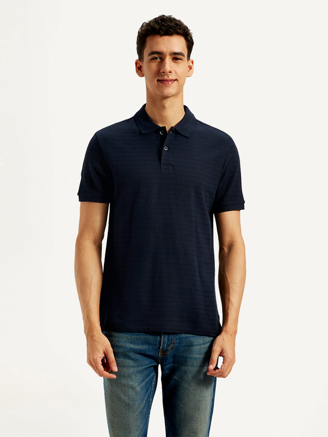 Men's Pin Stripes Slim Fit Polo T-Shirt
