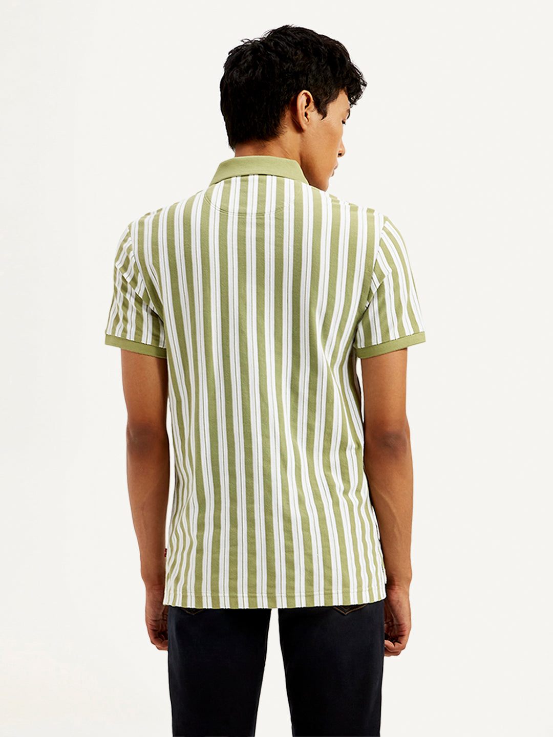 Men's Striped Slim Fit Polo T-Shirt