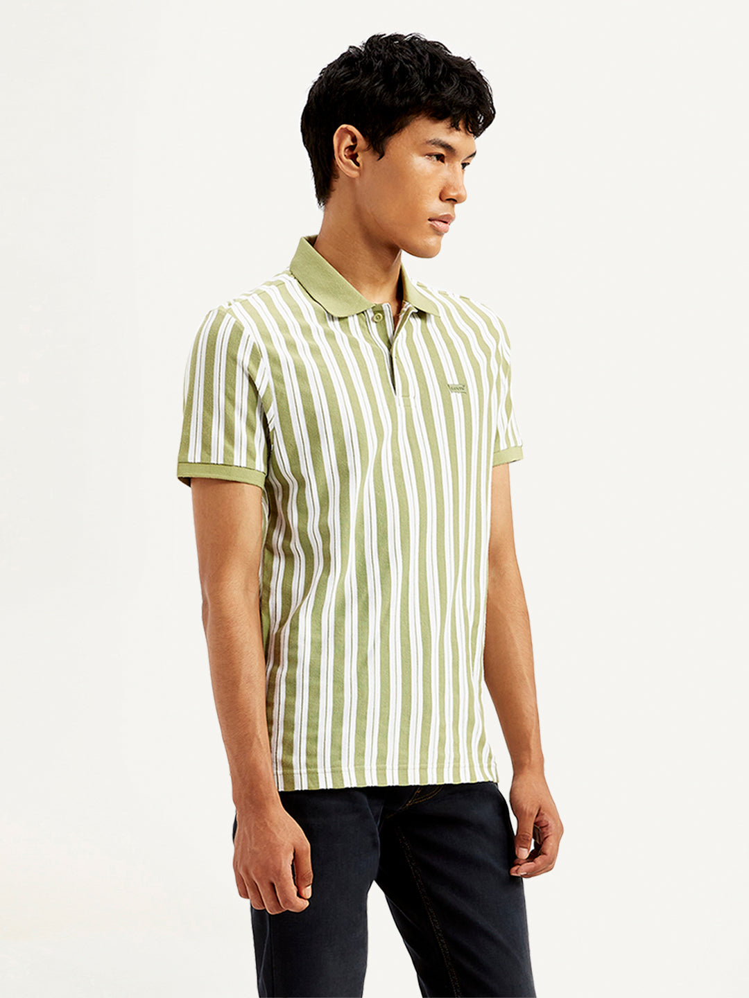 Men's Striped Slim Fit Polo T-Shirt