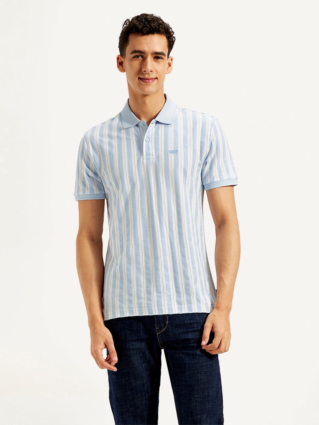 Men's Striped Slim Fit Polo T-Shirt