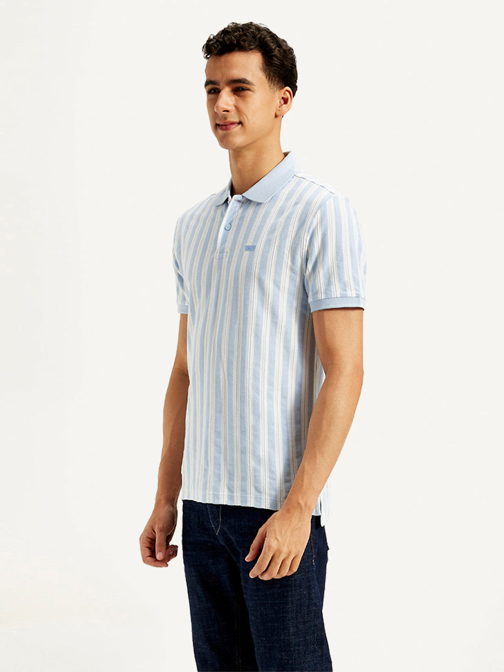 Men's Striped Slim Fit Polo T-Shirt