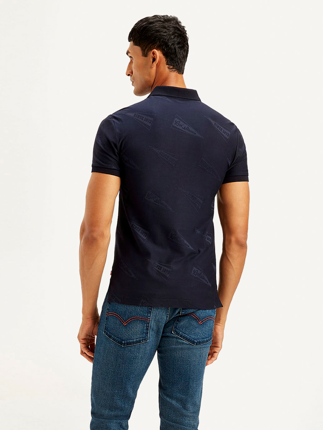 Men's Brand Logo Slim Fit Polo T-shirt