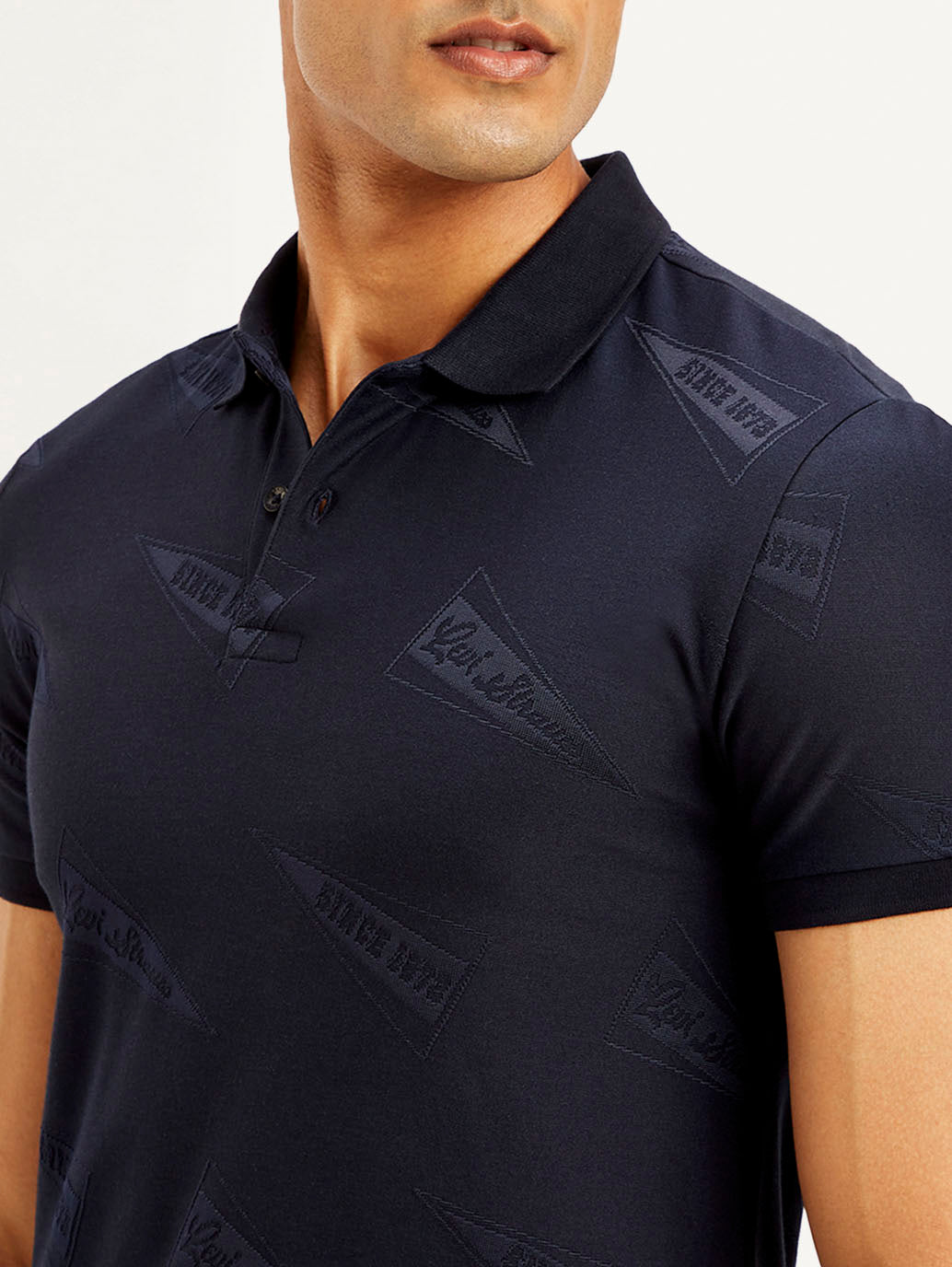 Men's Brand Logo Slim Fit Polo T-shirt