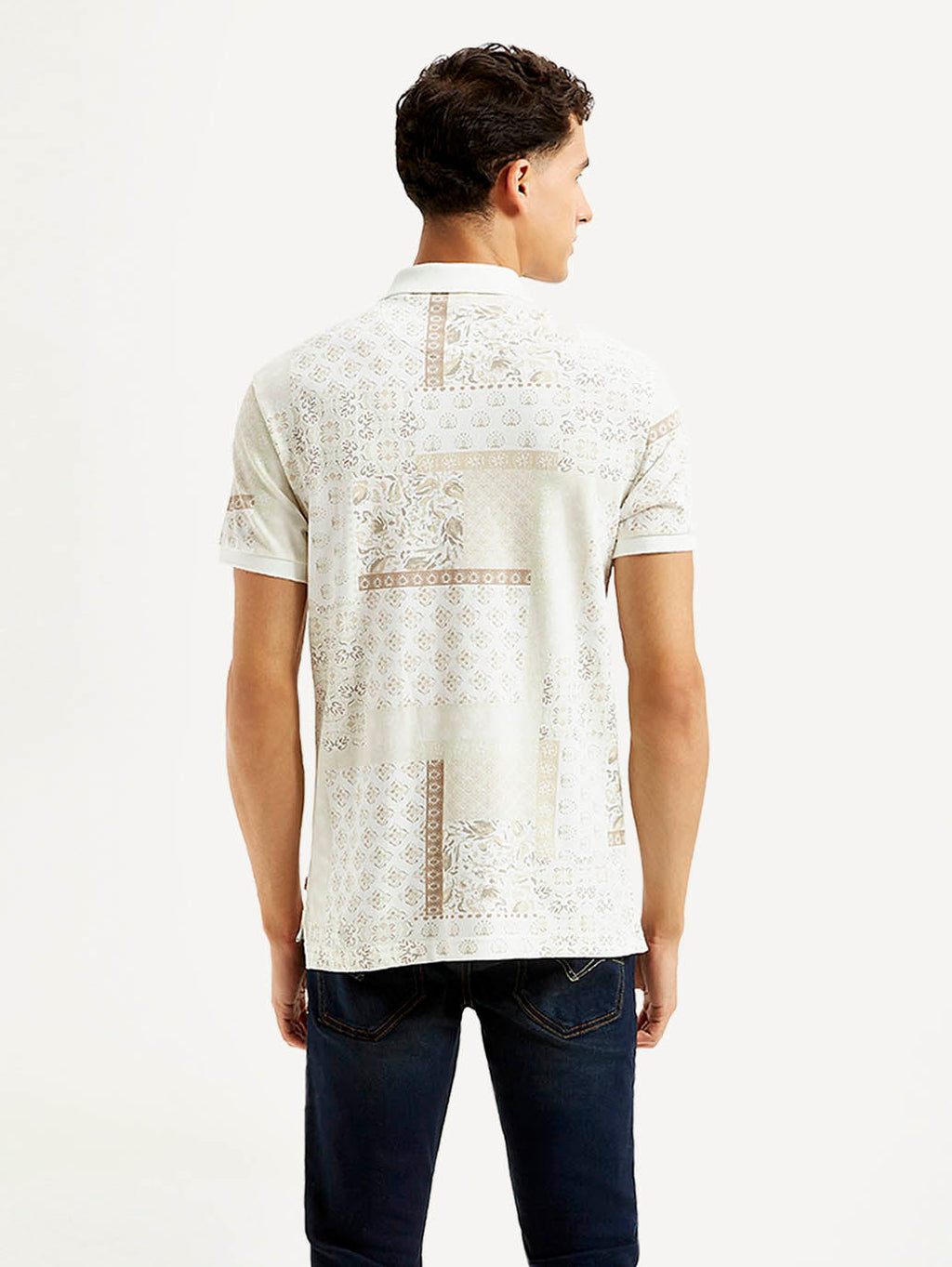 Men's Ethnic Motifs Slim Fit Polo T-shirt